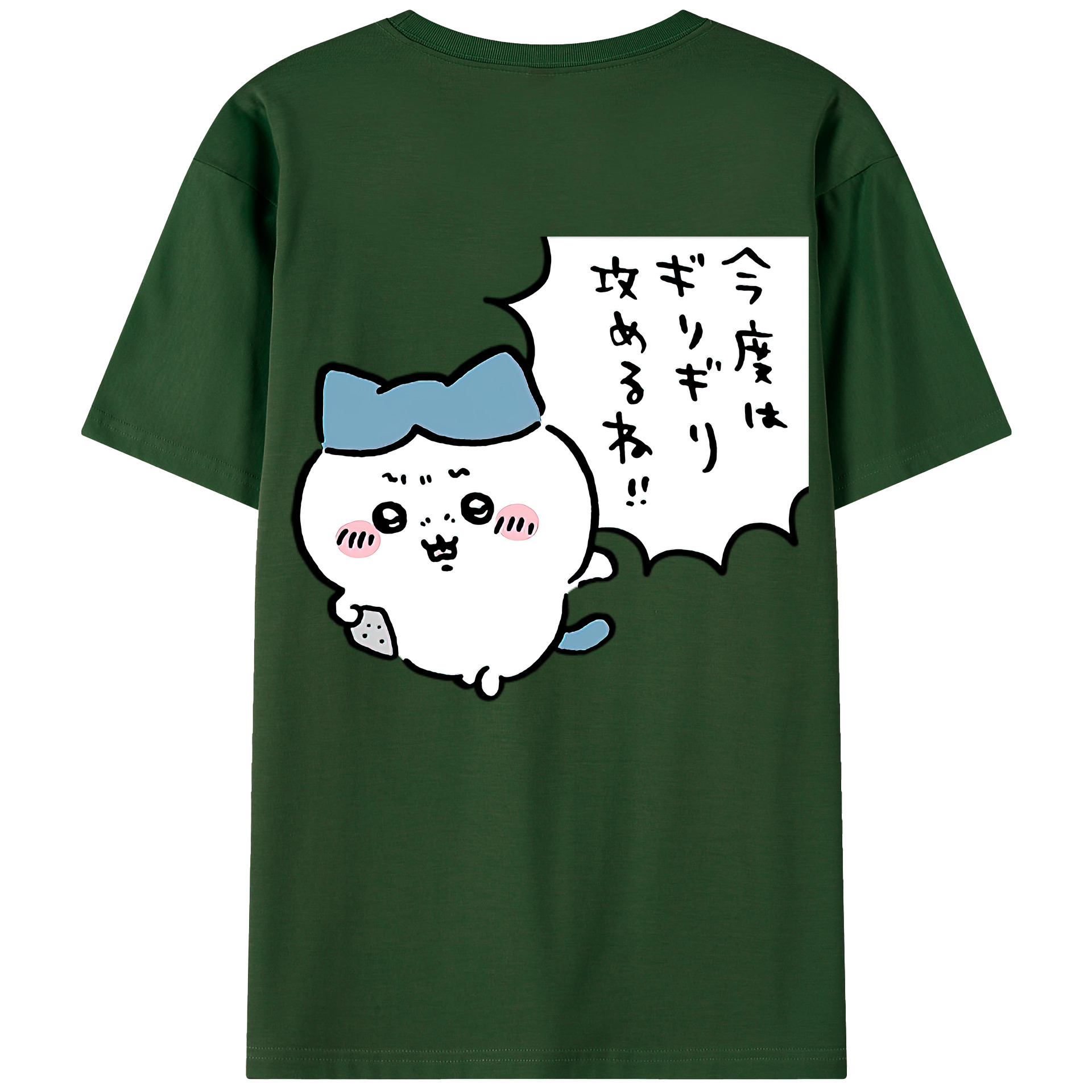 （画像用） ちいかわ ハチワレ Chii-kawa hachiware 綿100％半袖Tシャツ（背面プリント）